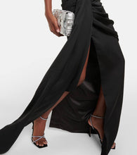 Rasario Draped halterneck satin maxi gown