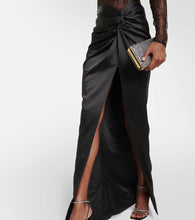 Rasario Draped lace and satin maxi dress