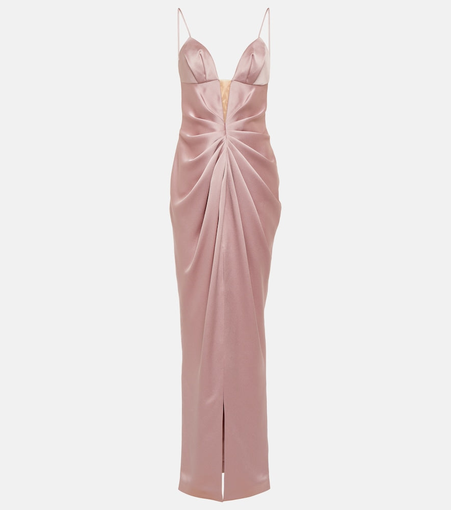 Rasario Draped satin gown. Rasario 垂褶缎面礼服