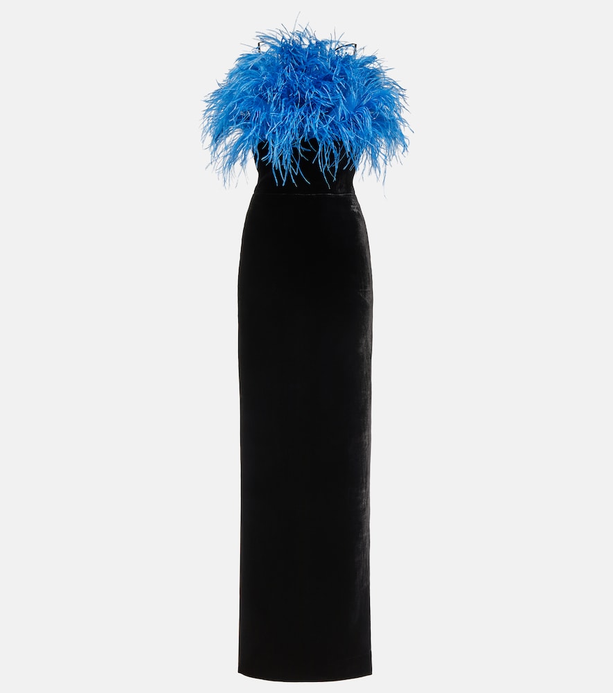 Rasario Feather-trimmed gown. Rasario 羽毛镶边礼服