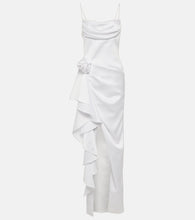 Rasario Floral-appliqu√É¬© satin gown. Rasario 花卉贴花√ÉØ© 缎面礼服