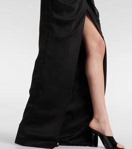 Rasario Floral-appliqué chiffon gown