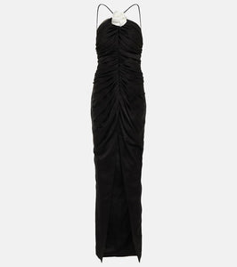 Rasario Floral-appliqué chiffon gown