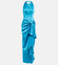 Rasario Halterneck draped satin gown. Rasario 露背垂褶缎面礼服