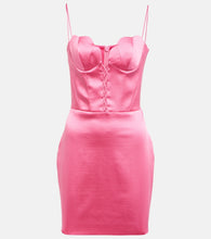 Rasario Lace-up satin bustier minidress. Rasario 系带缎布紧身胸衣迷你连衣裙