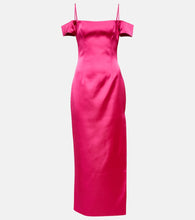 Rasario Off-shoulder satin gown. Rasario 露肩缎面礼服