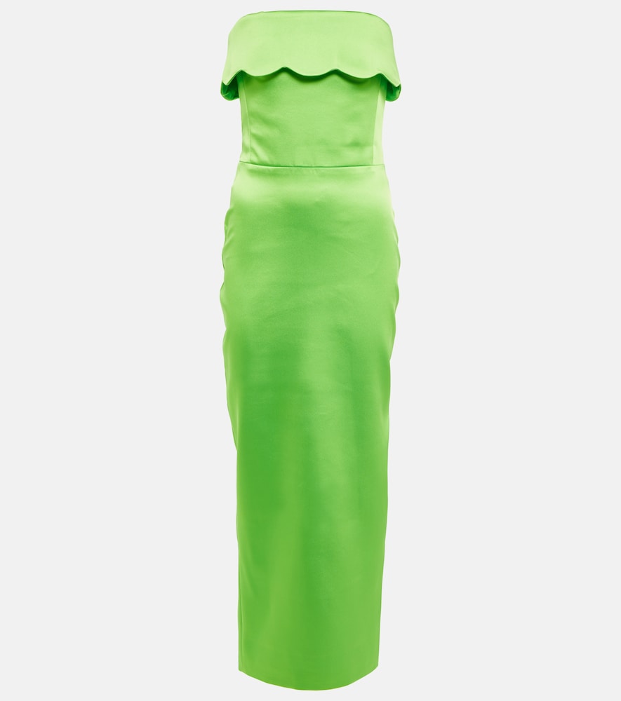Rasario Strapless satin gown. Rasario 无肩带缎面礼服