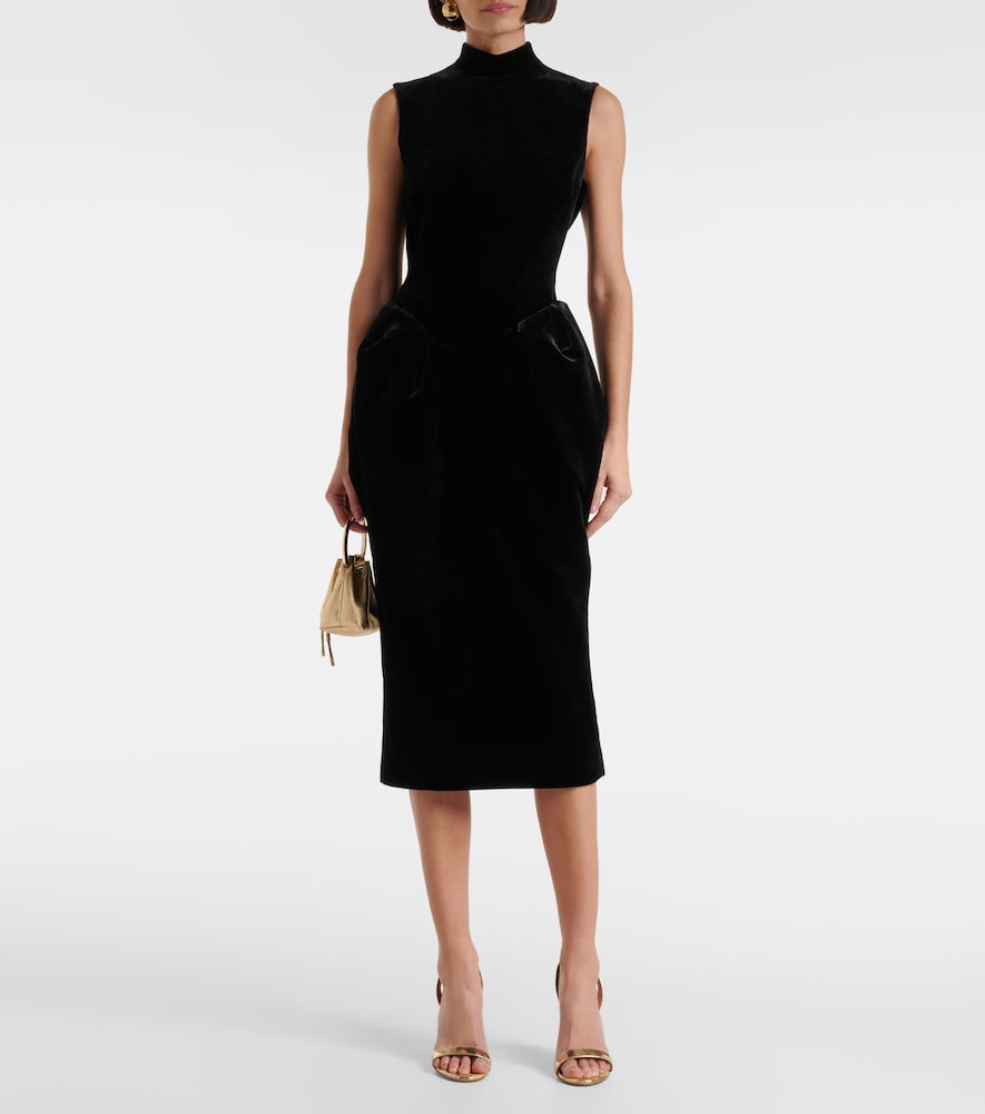 Rasario Velvet midi dress