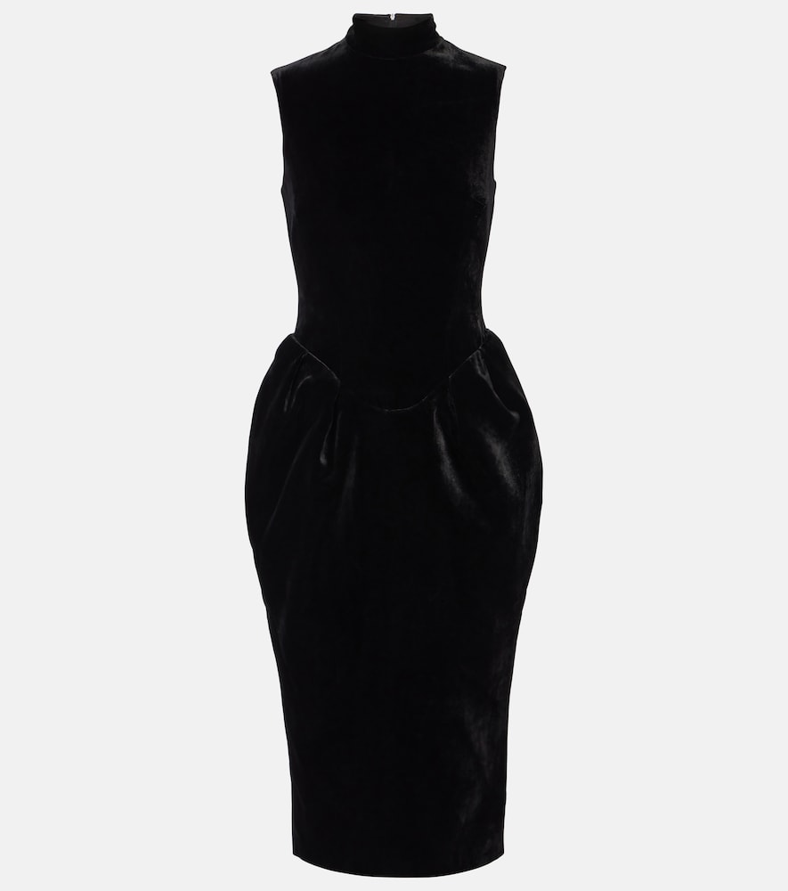 Rasario Velvet midi dress. Rasario 丝绒中长连衣裙