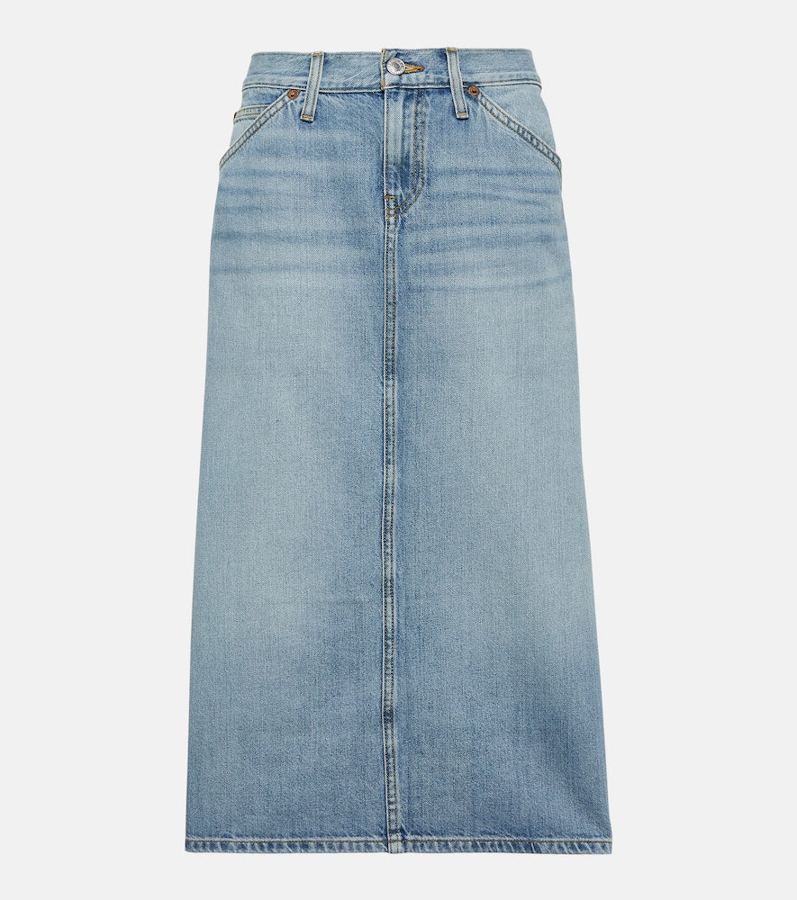 Re/Done Low Rider denim midi skirt - Re/Done 低腰牛仔中长裙