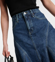 Re/Done Pleated denim midi skirt