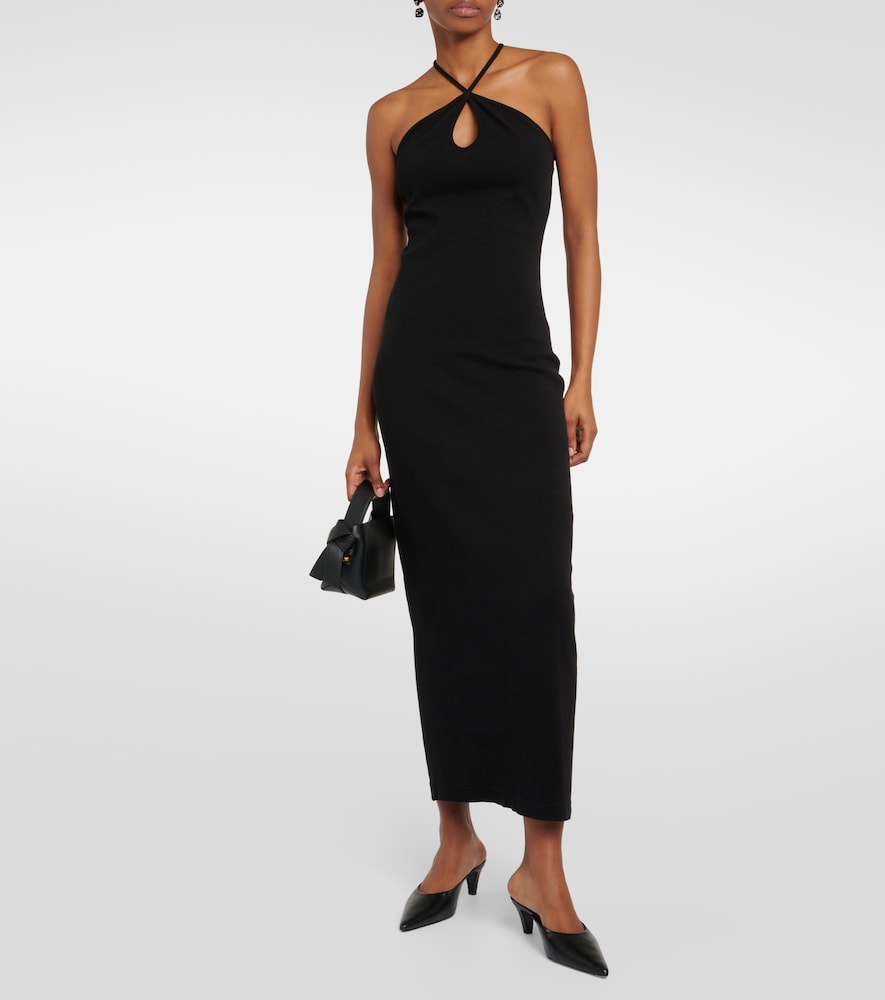 Re/Done Ribbed-knit cotton-blend midi dress