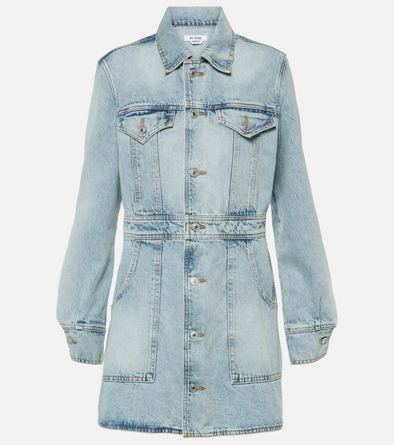 Re/Done Trucker cotton denim minidress
