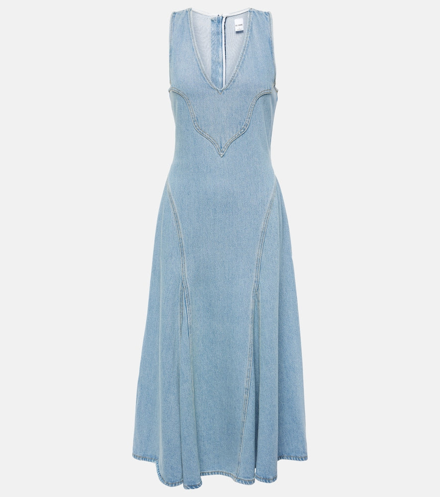 Re/Done Western denim midi dress. Re/Done 西部牛仔中长连衣裙