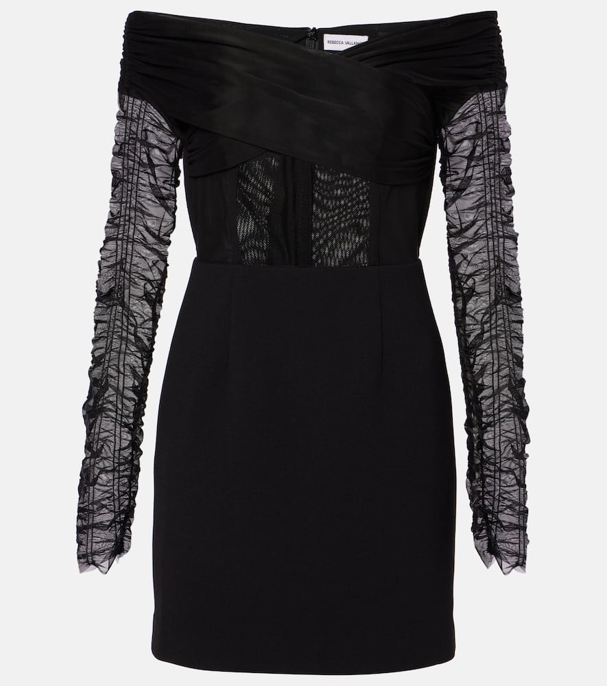 Rebecca Vallance Astra cr√É¬™pe and mesh minidress