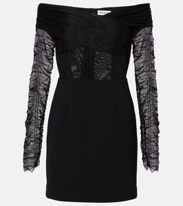 Rebecca Vallance Astra cr√É¬™pe and mesh minidress