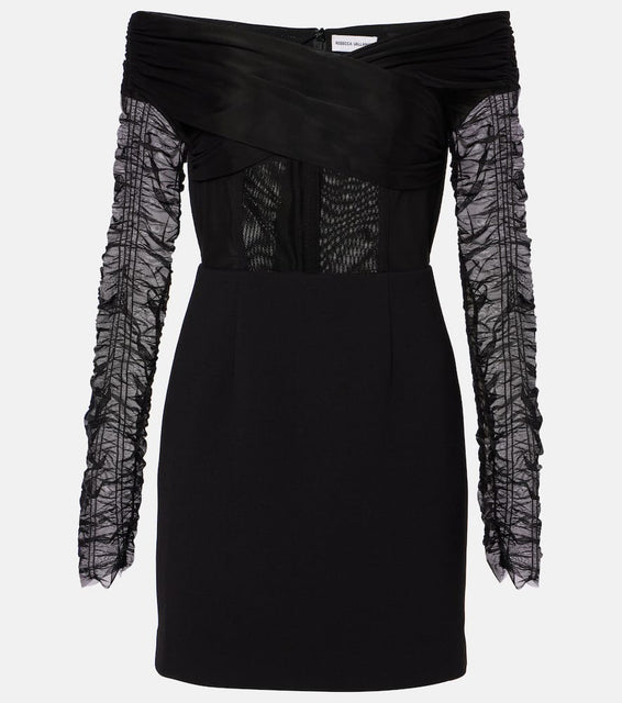 Rebecca Vallance Astra cr√É¬™pe and mesh minidress