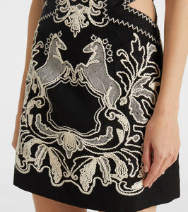 Rebecca Vallance Azera embroidered linen-blend minidress