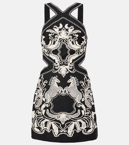 Rebecca Vallance Azera embroidered linen-blend minidress