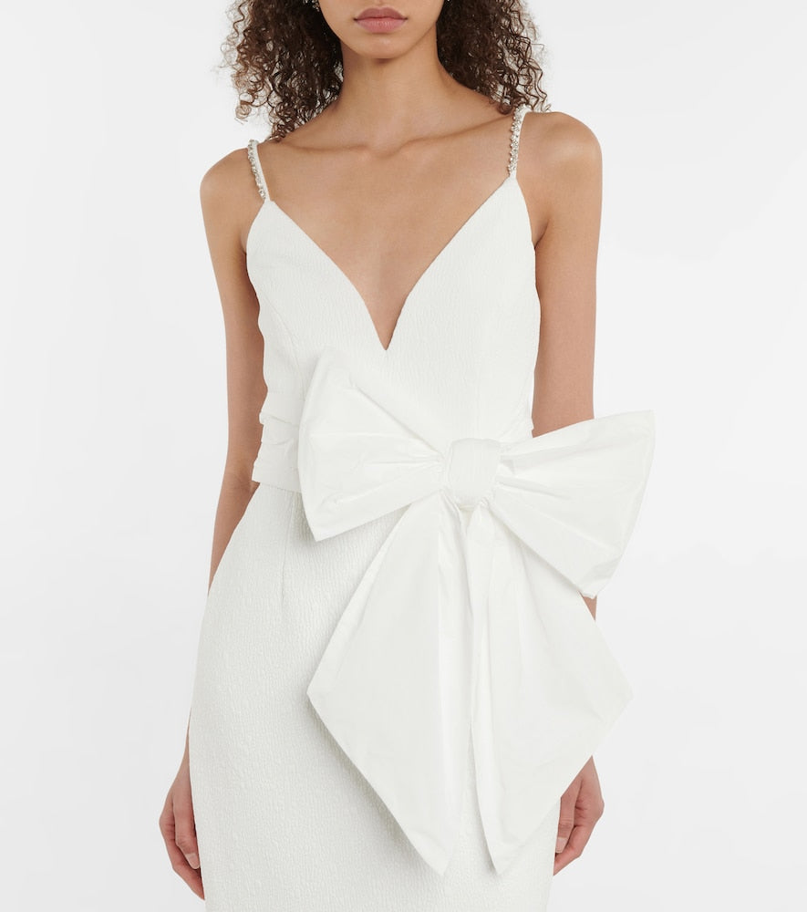 Rebecca Vallance Bridal Genevieve bow-trimmed  midi dress