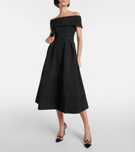 Rebecca Vallance Bridal Helene off-shoulder brocade midi dress