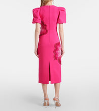 Rebecca Vallance Layana puff-sleeve embellished midi dress