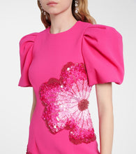 Rebecca Vallance Layana puff-sleeve embellished midi dress