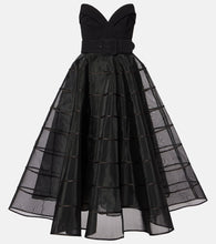 Rebecca Vallance Marcella striped tulle-trimmed gown