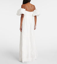 Rebecca Vallance Matchmaker puff-sleeve off-shoulder gown