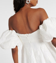 Rebecca Vallance Matchmaker puff-sleeve off-shoulder gown