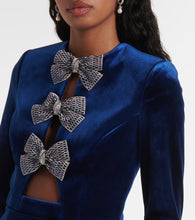 Rebecca Vallance Vivicia bow-detail velvet minidress