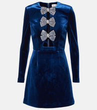 Rebecca Vallance Vivicia bow-detail velvet minidress