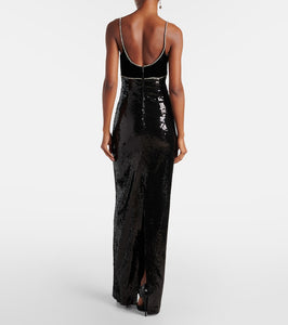 Rebecca Vallance x Nicky Hilton Lena bow-detail sequined gown