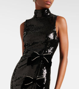 Rebecca Vallance x Nicky Hilton Lena bow-detail sequined gown