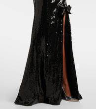 Rebecca Vallance x Nicky Hilton Lena bow-detail sequined gown