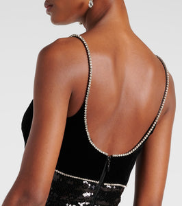 Rebecca Vallance x Nicky Hilton Lena bow-detail sequined gown