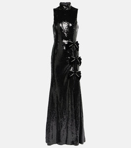 Rebecca Vallance x Nicky Hilton Lena bow-detail sequined gown