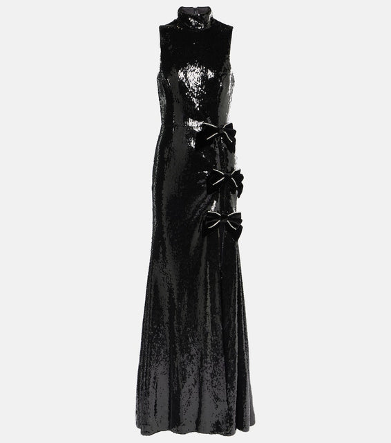 Rebecca Vallance x Nicky Hilton Lena bow-detail sequined gown