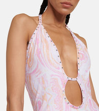 Reina Olga Cutout printed minidress