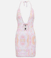 Reina Olga Cutout printed minidress. Reina Olga 镂空印花迷你连衣裙