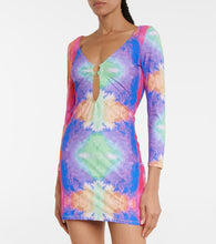 Reina Olga Duke printed cutout minidress