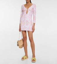 Reina Olga Duke printed cutout minidress