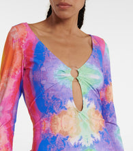 Reina Olga Duke printed cutout minidress