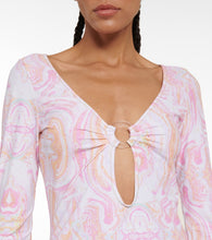 Reina Olga Duke printed cutout minidress