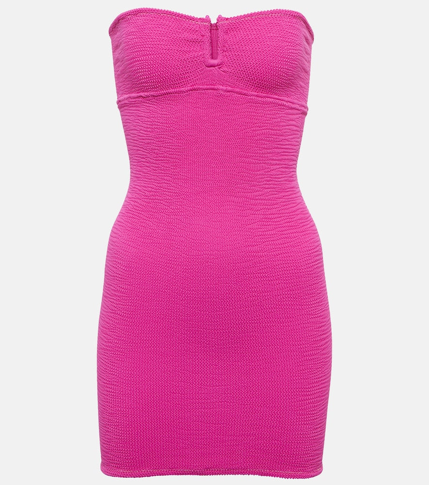 Reina Olga La Sciura textured bandeau minidress. Reina Olga La Sciura 纹理抹胸式迷你连衣裙