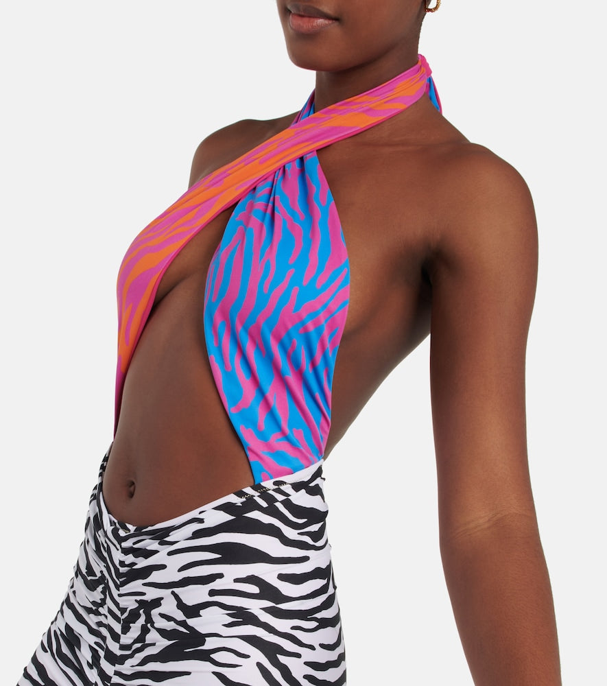 Reina Olga Stallion animal print minidress
