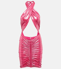 Reina Olga Stallion cutout Lamé minidress