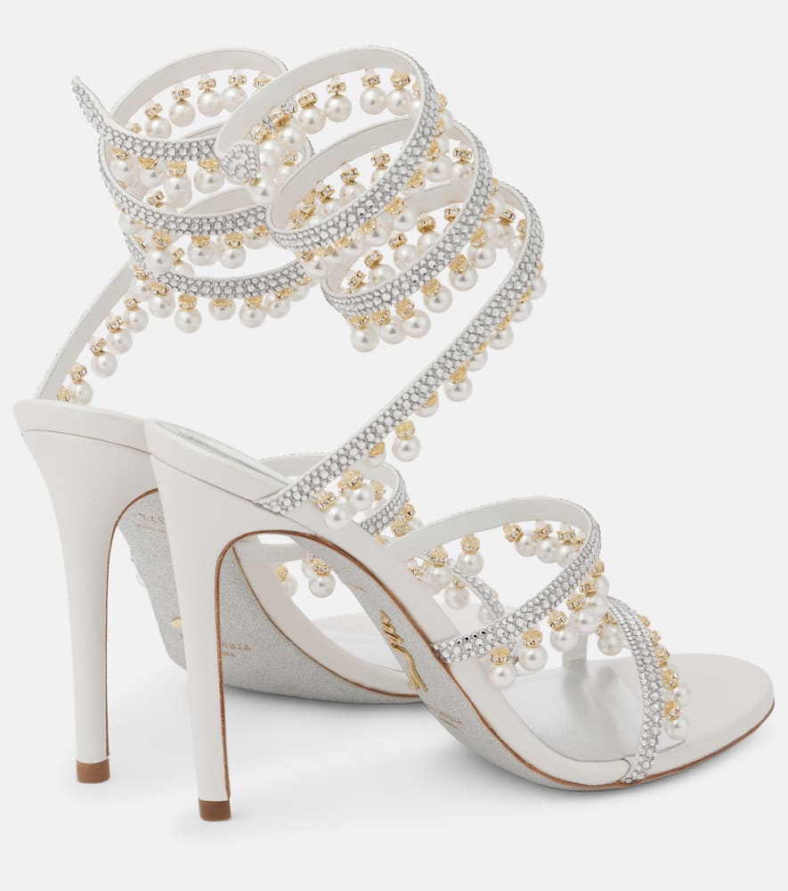 Rene Caovilla 105 embellished satin sandals