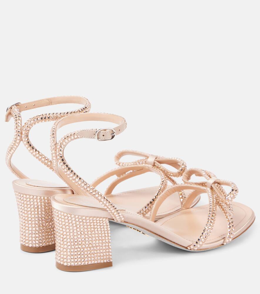 Rene Caovilla 50 embellished bow-detail satin sandals