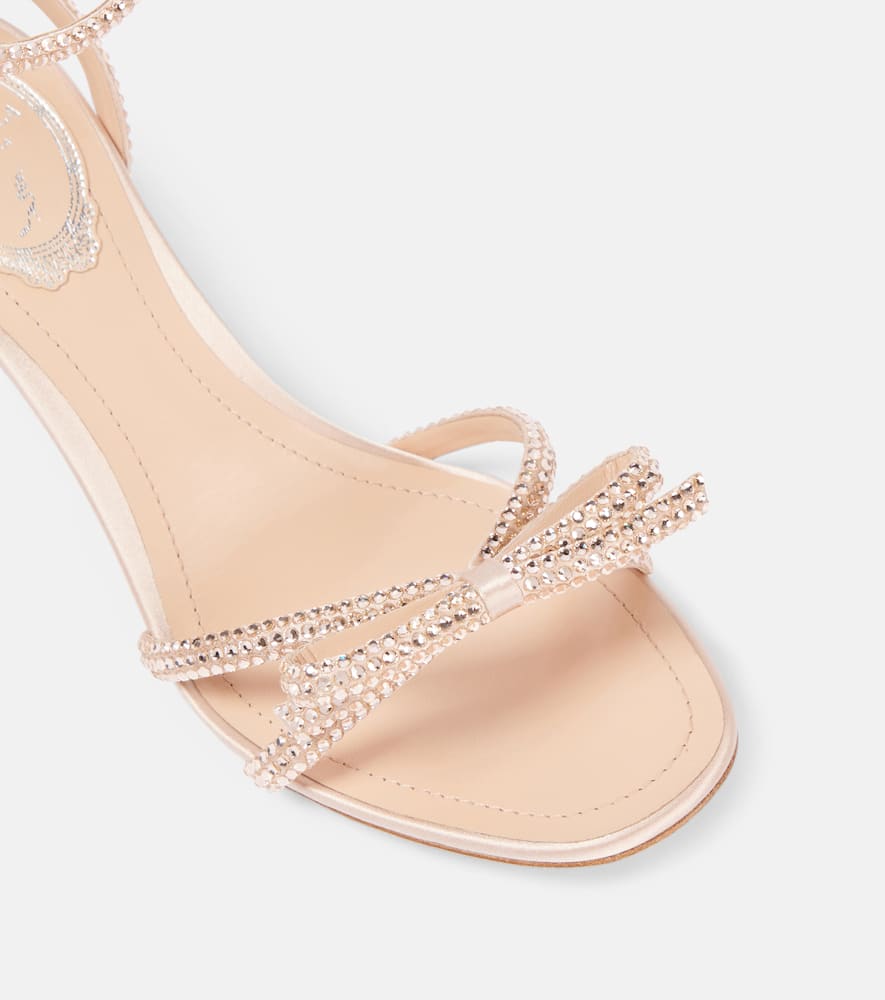 Rene Caovilla 50 embellished bow-detail satin sandals